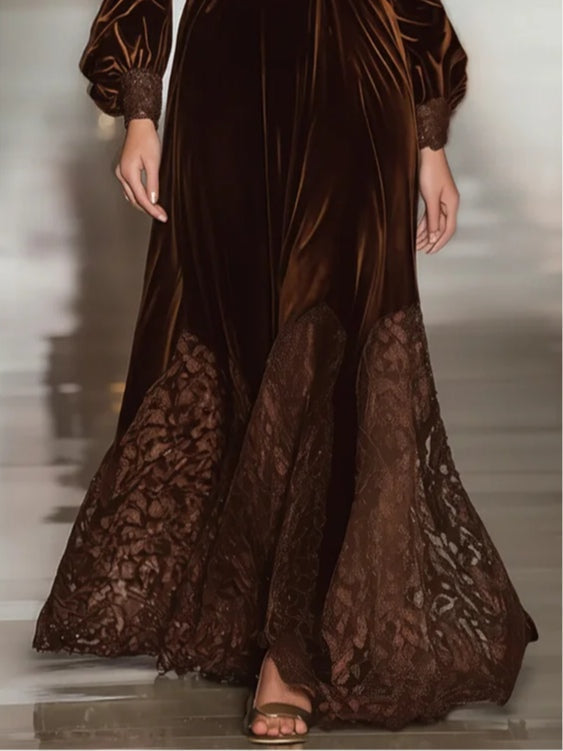 Abito Maxi in Suede di Lusso Valentina