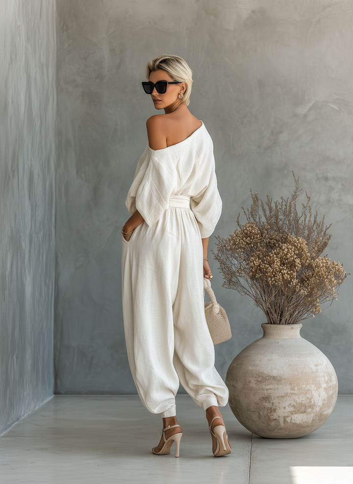 Set in Lino con Spalle Scoperte