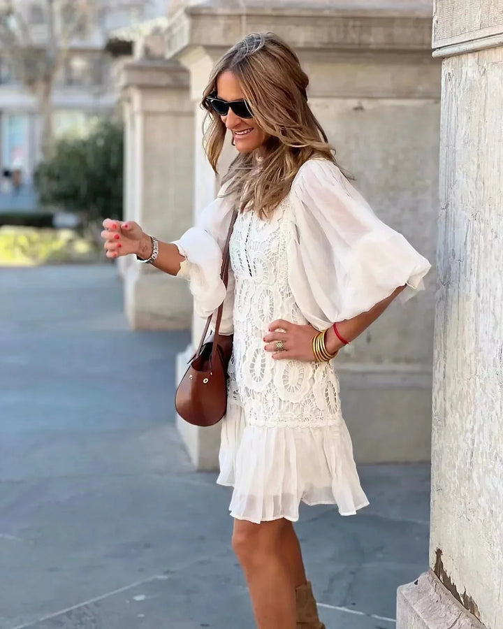Gabriela™ Abito Mini in Pizzo Ricamato