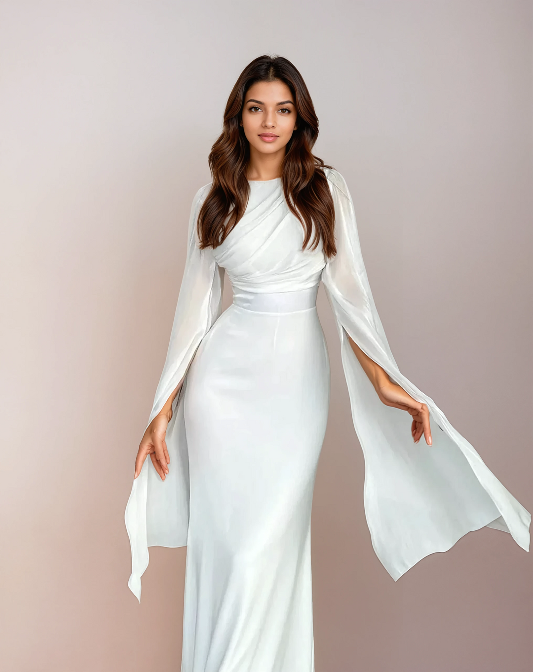 Isabela - Abito Lungo in Satin