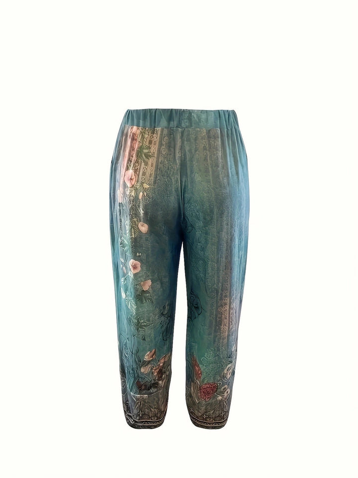 Pantaloni a gamba larga floreali da donna con vestibilità rilassata