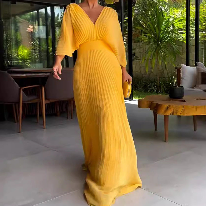 RIA™ - Abito Maxi a Righe Fluttuanti