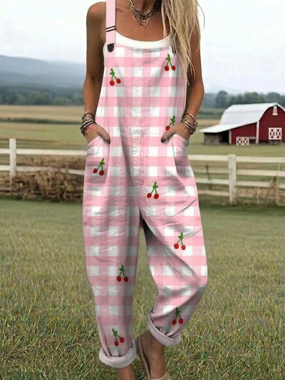 Fie | Tuta Gingham Ciliegia