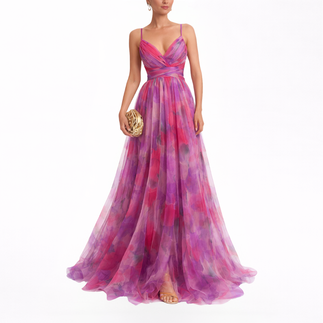 Giselle | Incantevole Maxi Abito con Motivo Floreale