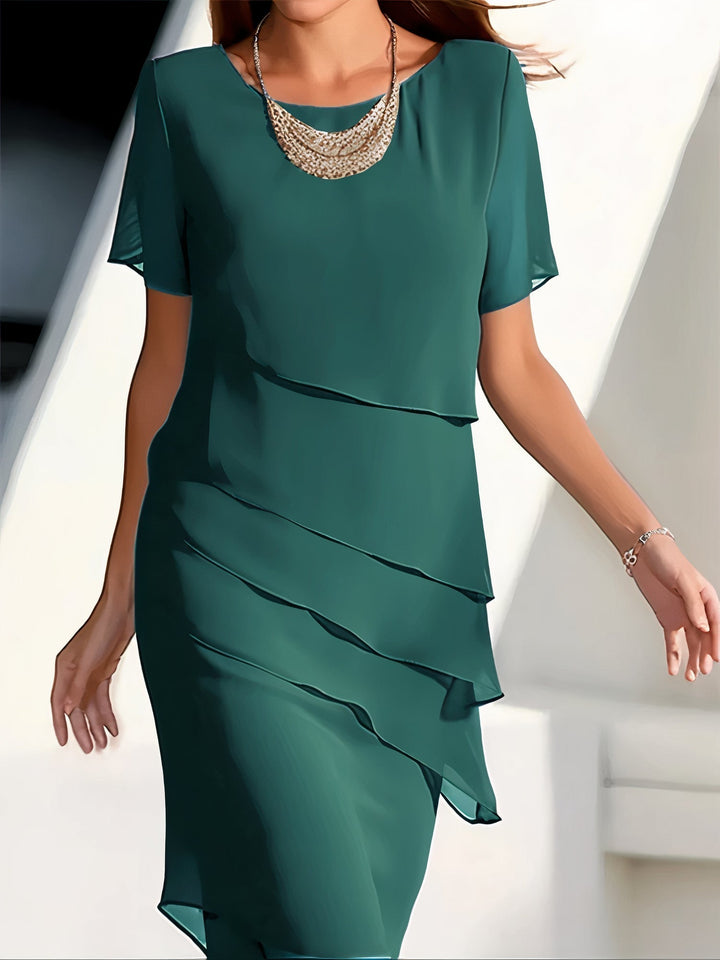 Abito in Chiffon di Seta Plissettato