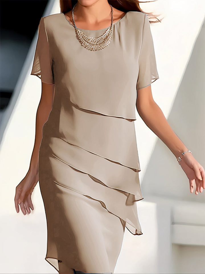 Abito in Chiffon di Seta Plissettato