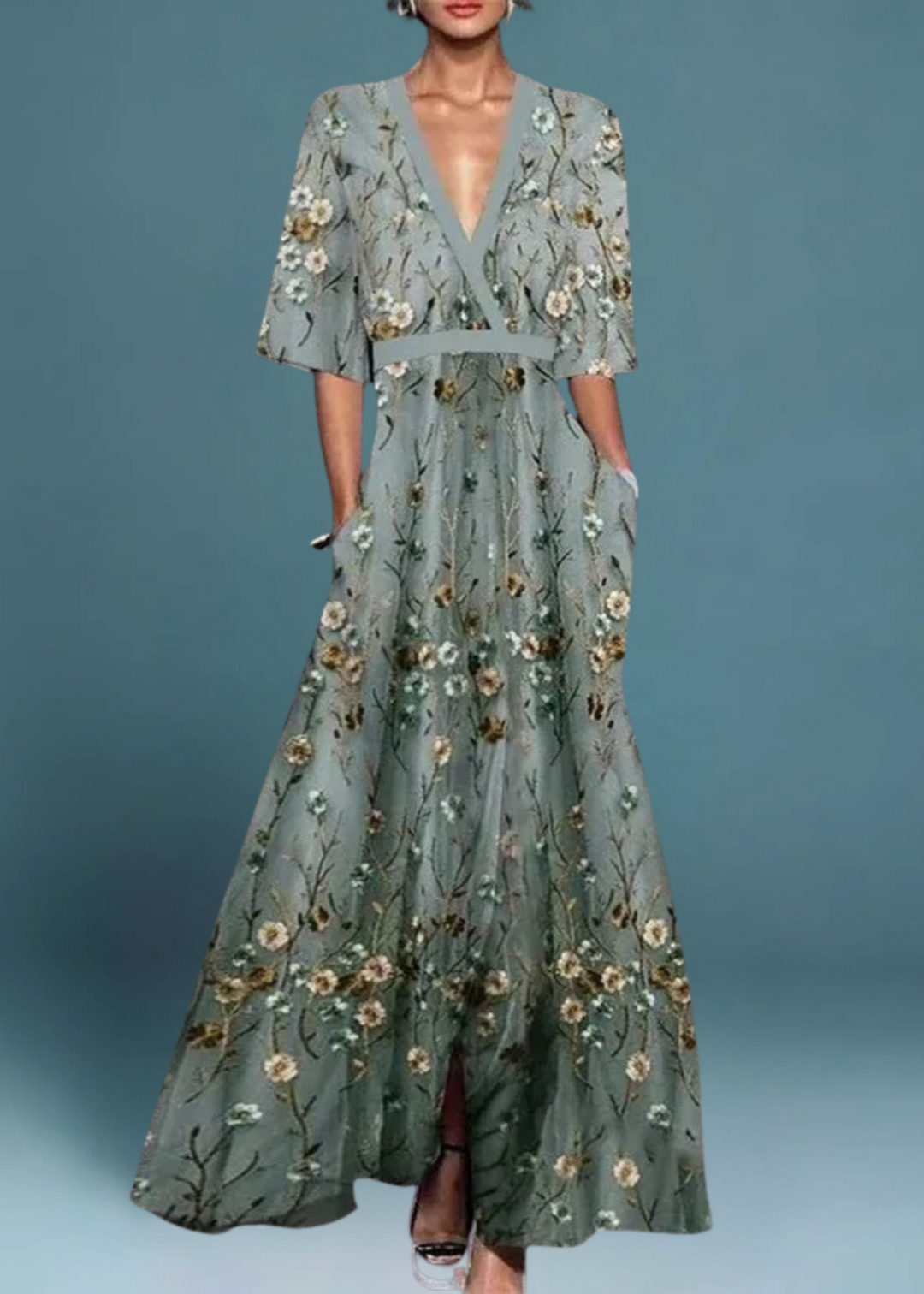 Rute - Abito maxi floreale elegante