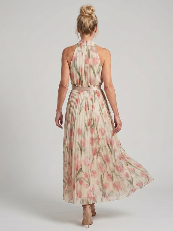 Ellis & Johnson™  | Vestito Midi a Fiori con Collo Halter