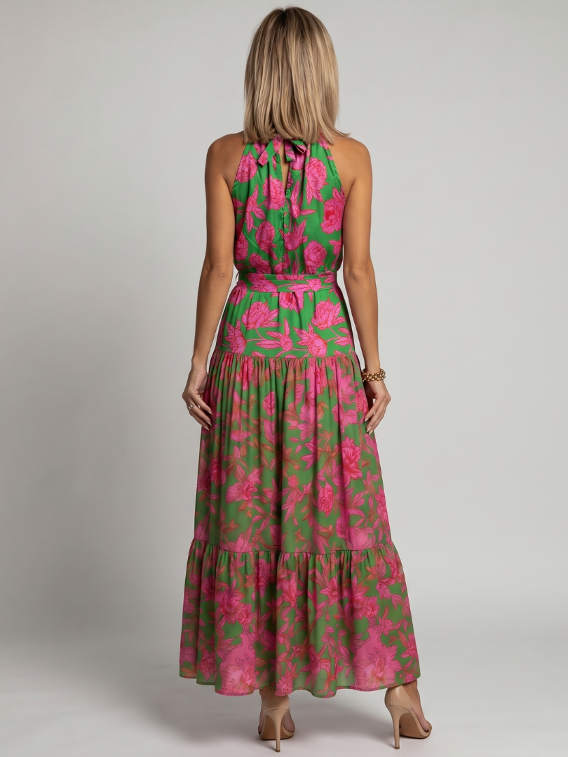 Rowen | Vestito Midi con Scollo Halter Drappeggiato