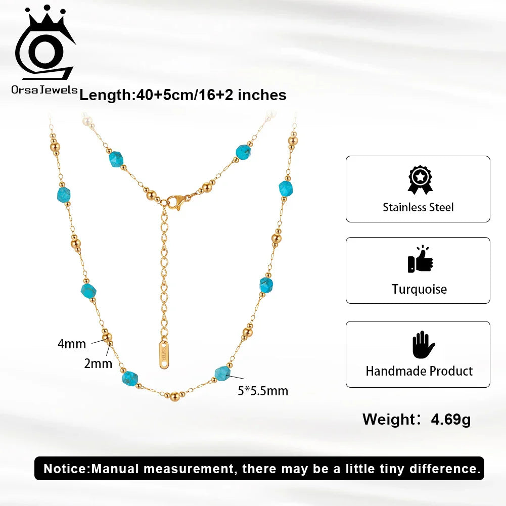 Set Collana e Bracciale Choker in Turchese