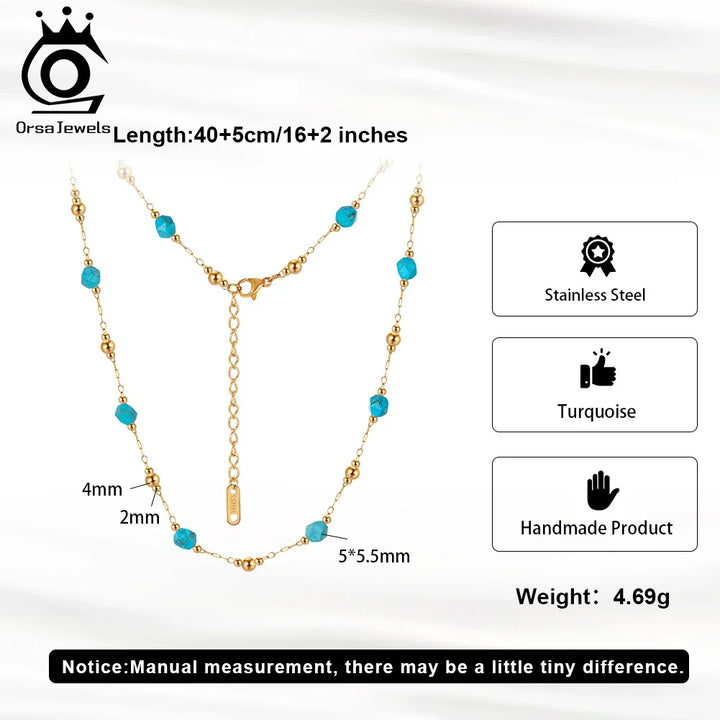 Set Collana e Bracciale Choker in Turchese