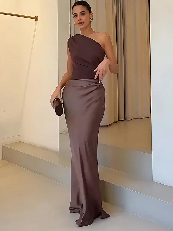 Ellis & Johnson™  | Abito Maxi con Guilt in Satin