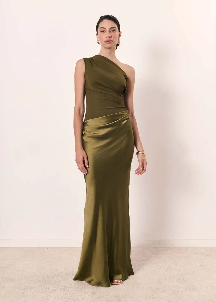 Ellis & Johnson™  | Abito Maxi con Guilt in Satin
