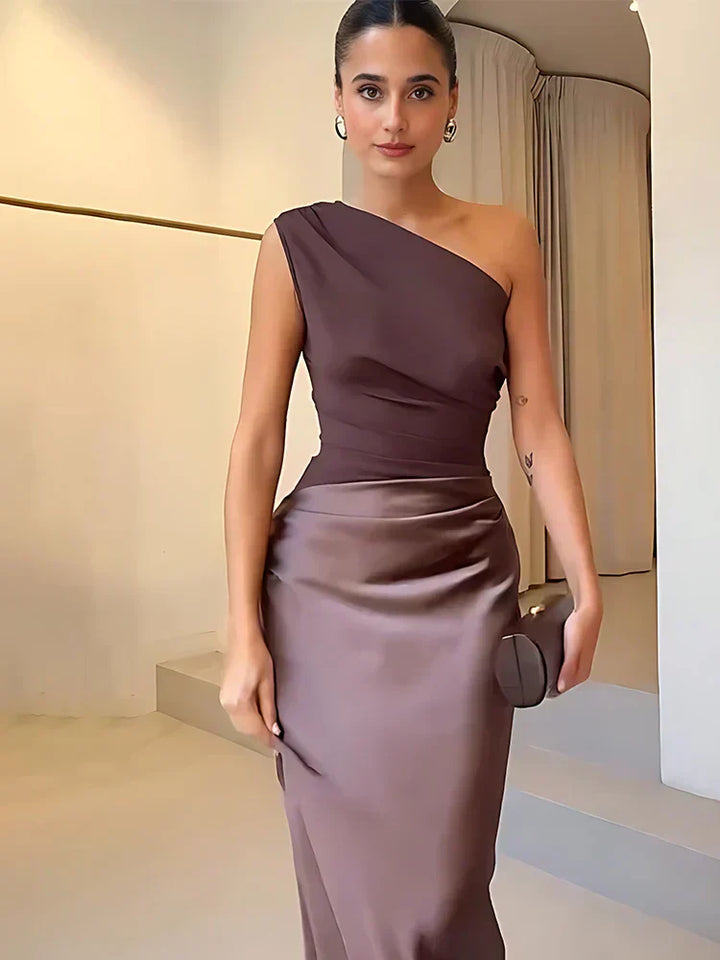 Ellis & Johnson™  | Abito Maxi con Guilt in Satin