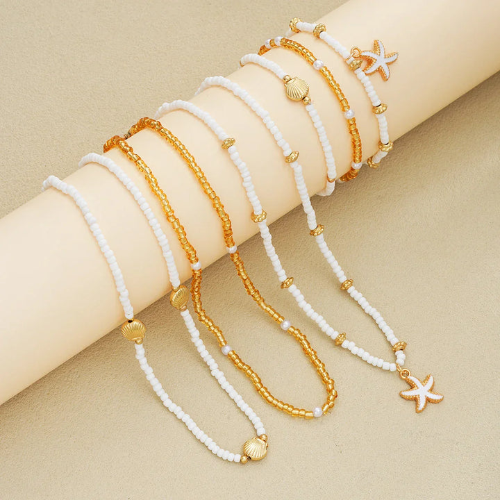 Set di gioielli marini con stelle e perline - 6 pezzi