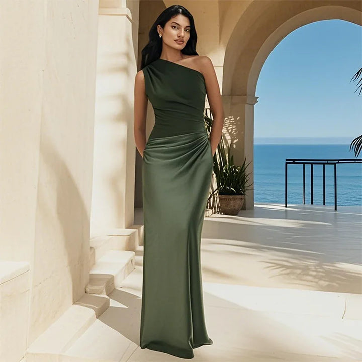 Ellis & Johnson™  | Abito Maxi con Guilt in Satin