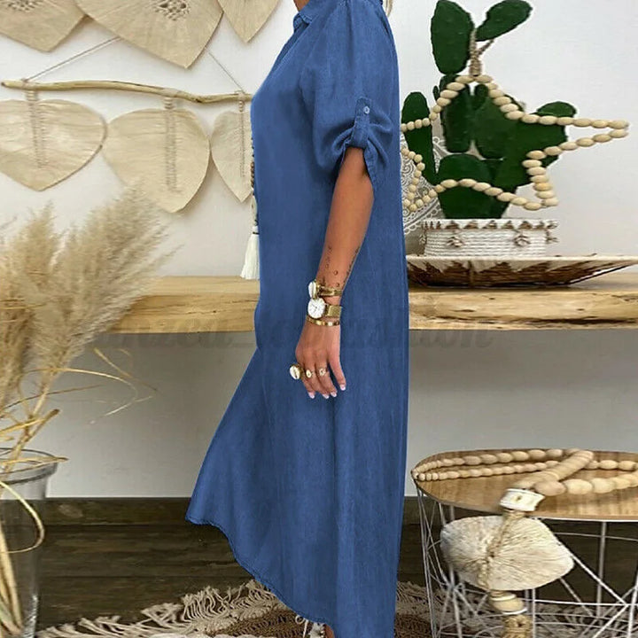 Sadie | Abito Camicia Comodo in Denim