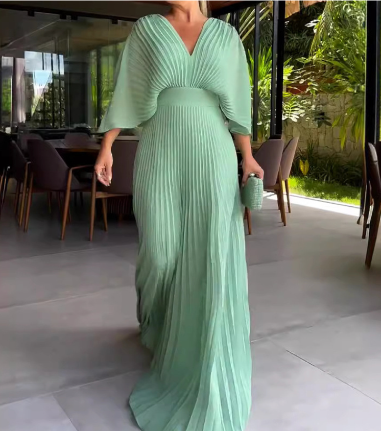 RIA™ - Abito Maxi a Righe Fluttuanti