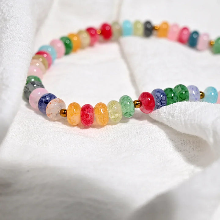 Collana con Perline di Vetro a Cuore