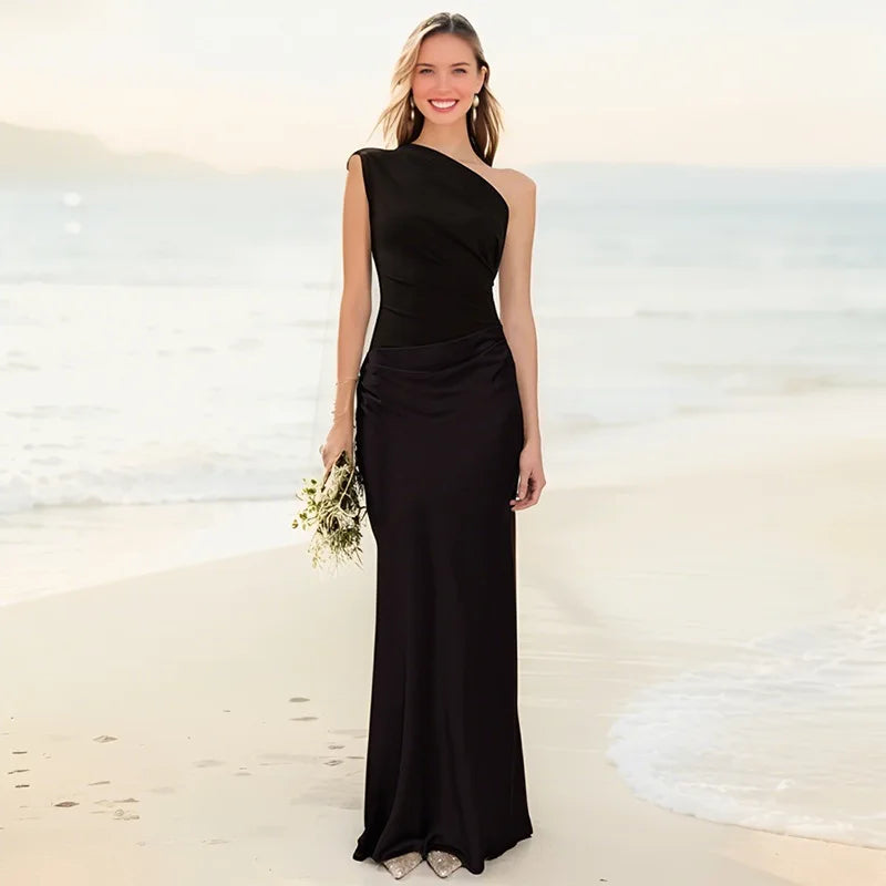 Ellis & Johnson™  | Abito Maxi con Guilt in Satin