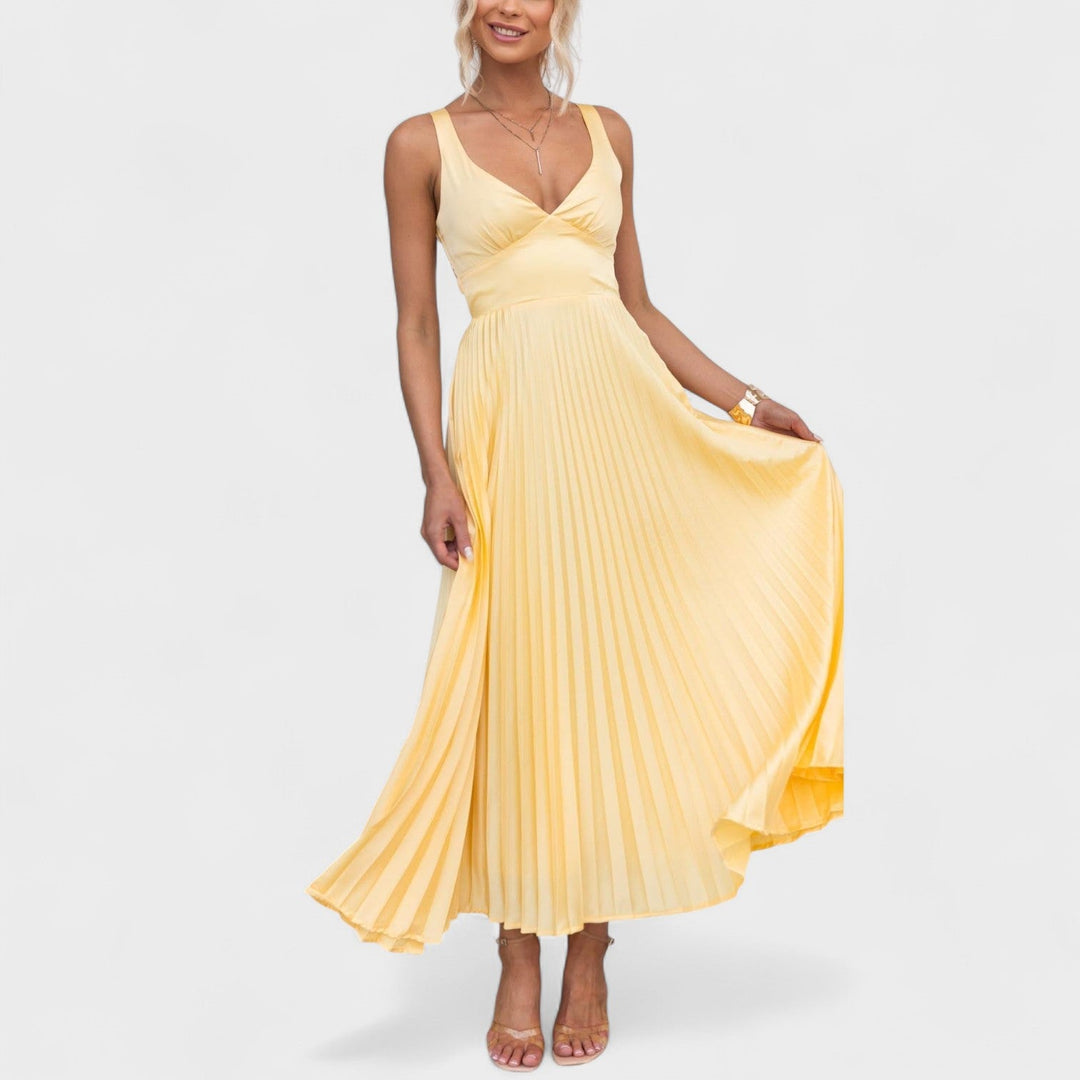 Abia - Abito maxi plissettato giallo