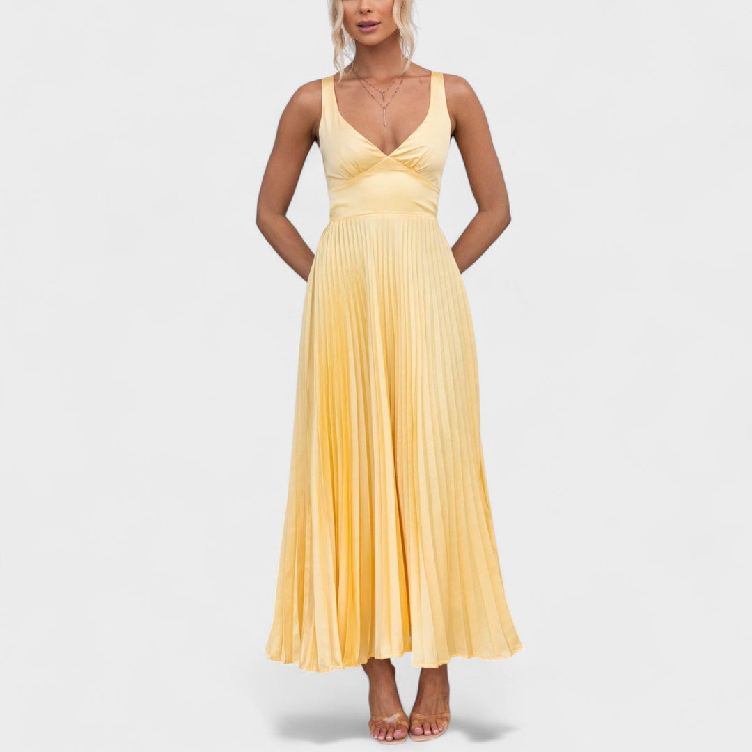 Abia - Abito maxi plissettato giallo