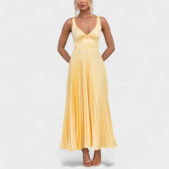 Abia - Abito maxi plissettato giallo