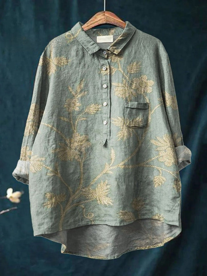 Vivia™ | Blusa in Lino Senza Tempo con Stampa