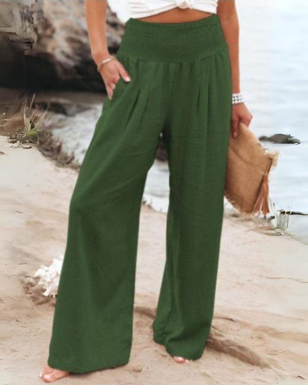 Ubud - Pantaloni in cotone a vita alta