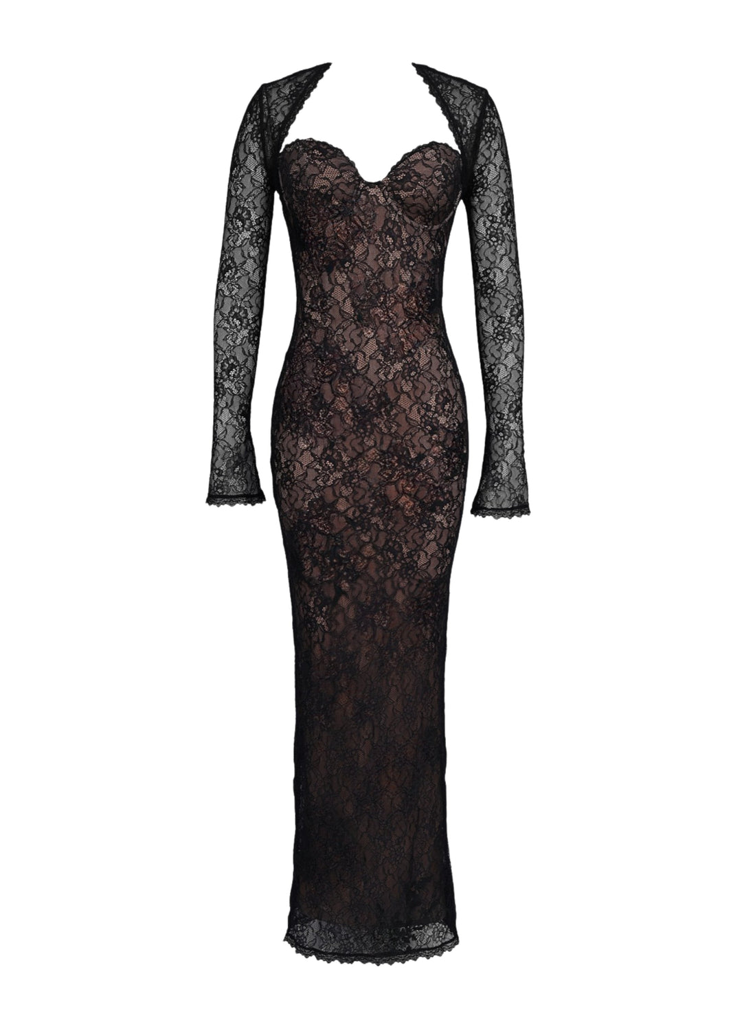 Abito Maxi in Pizzo Nero Selene