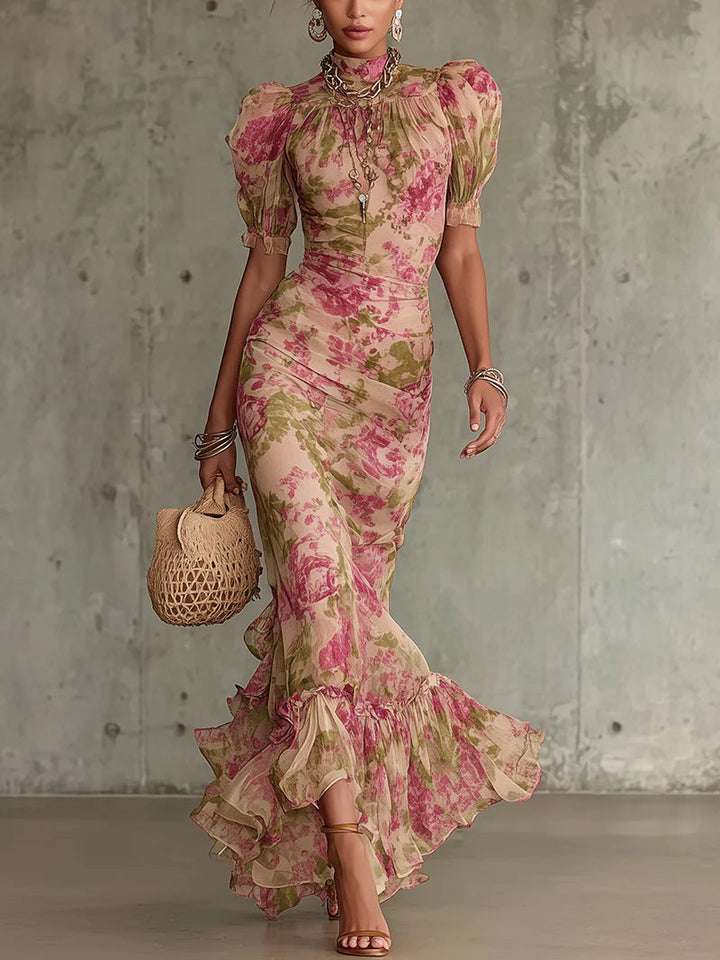 Abito Maxi Vintage Rosa Rosalina