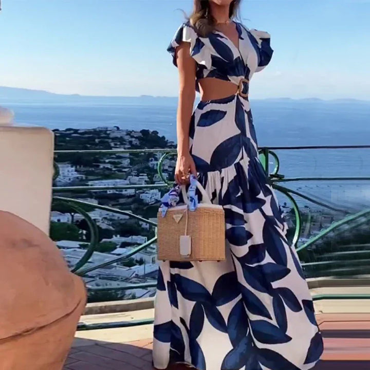 Maxi Farfalla Estiva: Vestito da Donna con Scollatura a V e Senza Schiena