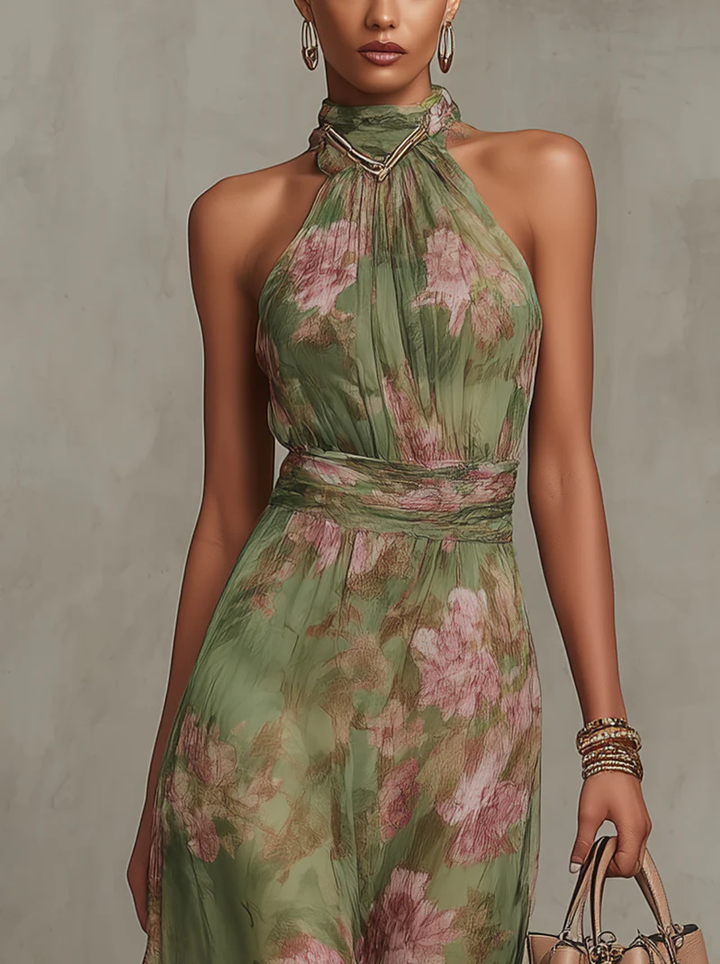 Livia | Maxi Halter Floral Dress