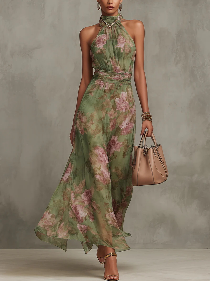 Livia | Maxi Halter Floral Dress