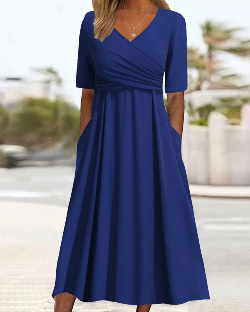 Pien - Vestito Crossover con Maniche Corte.