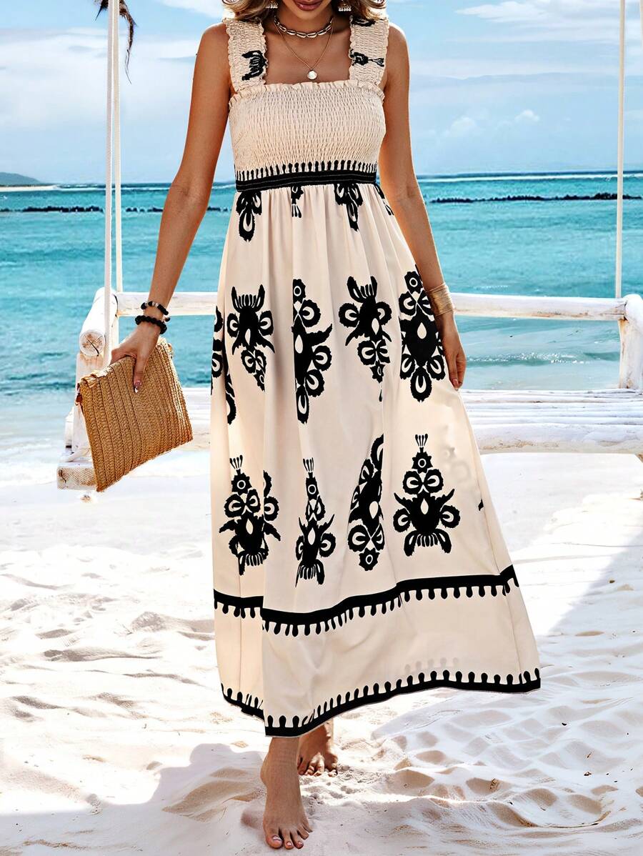 Abito A-Line Floreale con Smock Amelira