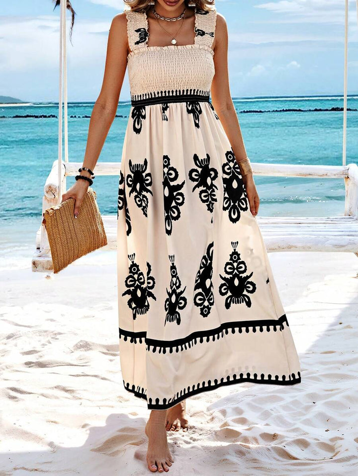 Abito A-Line Floreale con Smock Amelira
