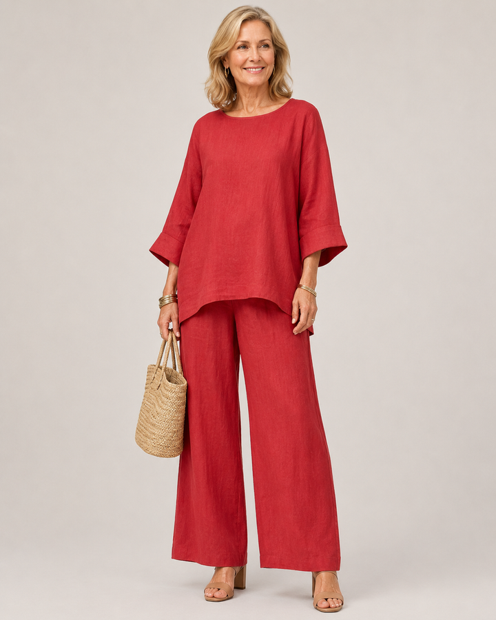 Prue | Set di Tunica Oversized e Pantaloni a Gamba Larga
