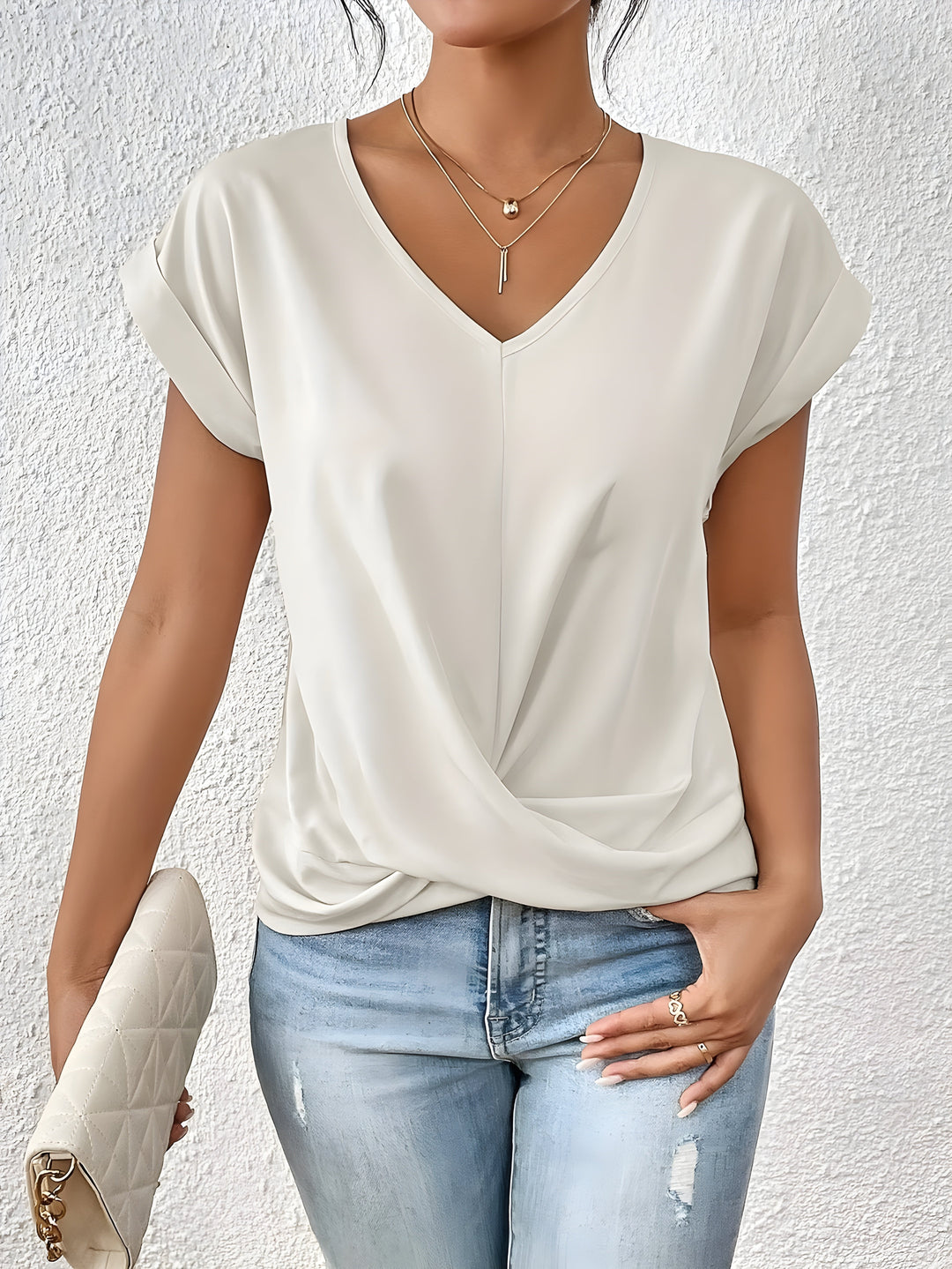 BELLA | Top V-Neck con Dettaglio a Torciglione Classico