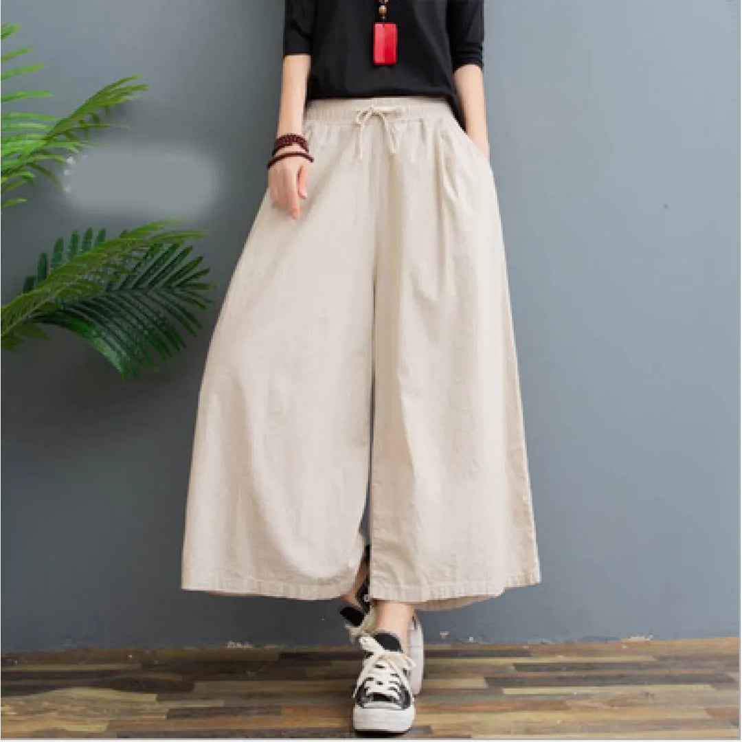 AMELINA – Comfort Fit Pleated Linen Pants