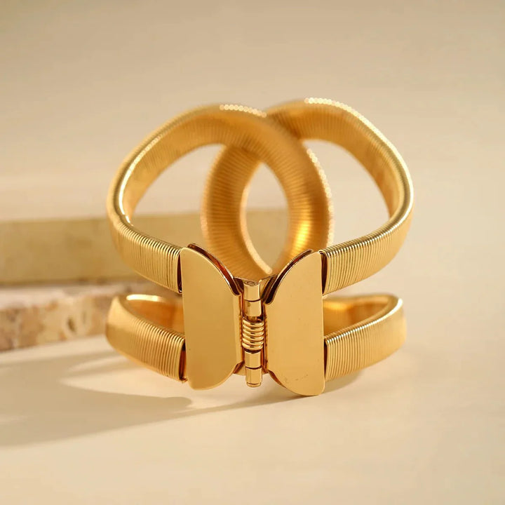 Bracciale Chunky a Cuffia con Design a Spirale