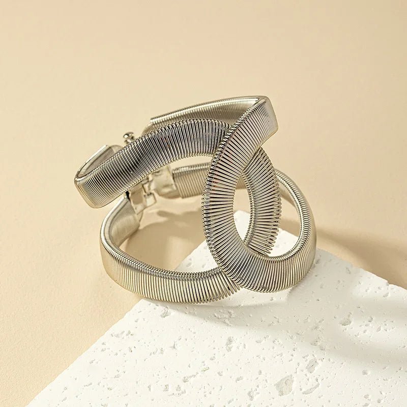 Bracciale Chunky a Cuffia con Design a Spirale