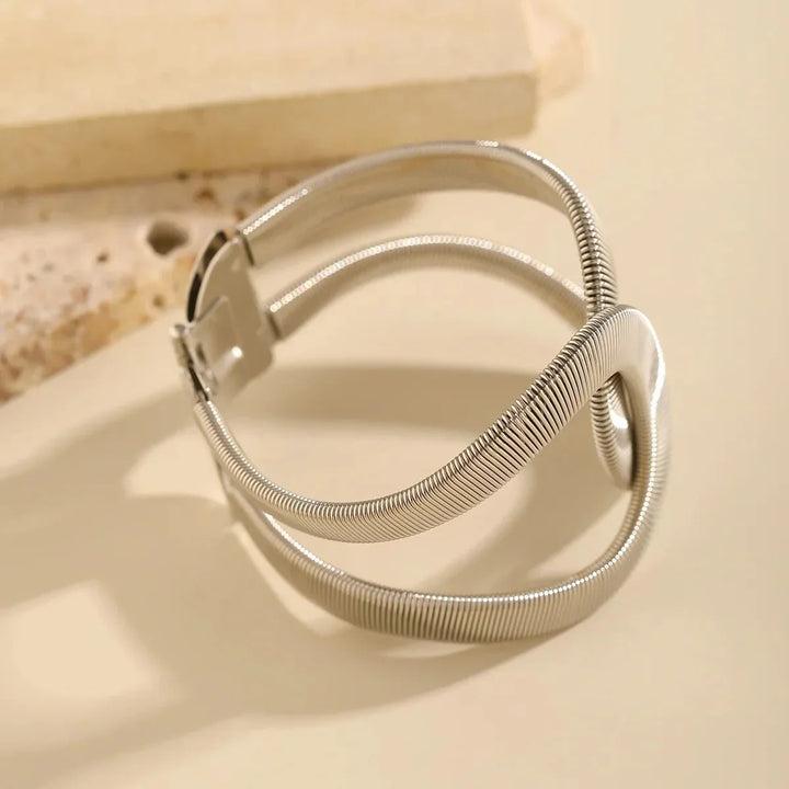 Bracciale Chunky a Cuffia con Design a Spirale