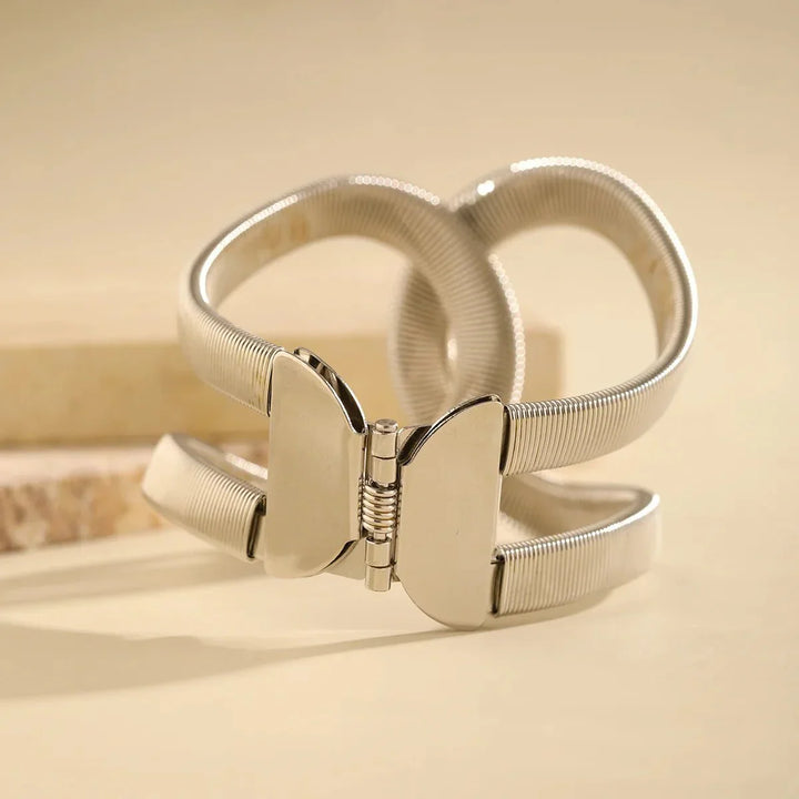 Bracciale Chunky a Cuffia con Design a Spirale