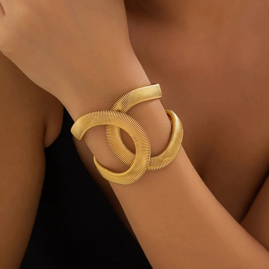 Bracciale Chunky a Cuffia con Design a Spirale