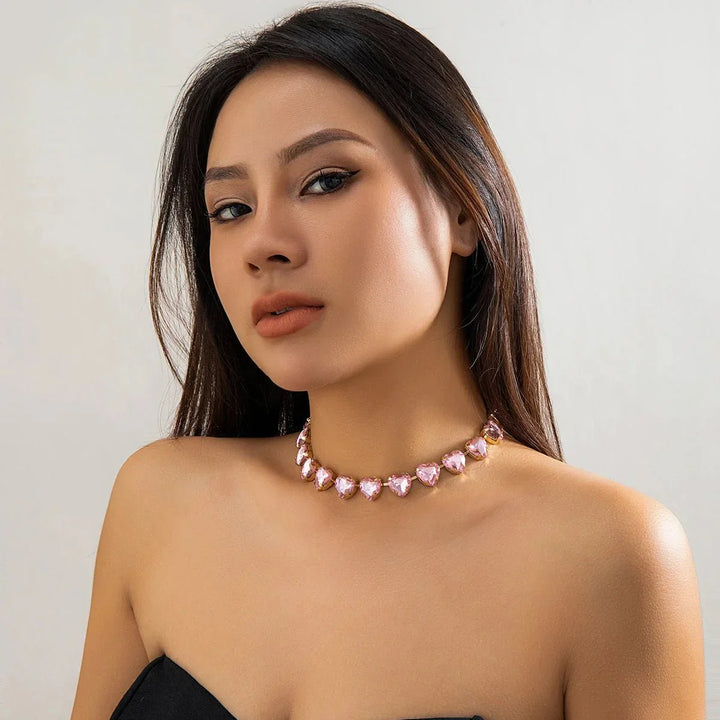Choker con Cuore di Cristallo