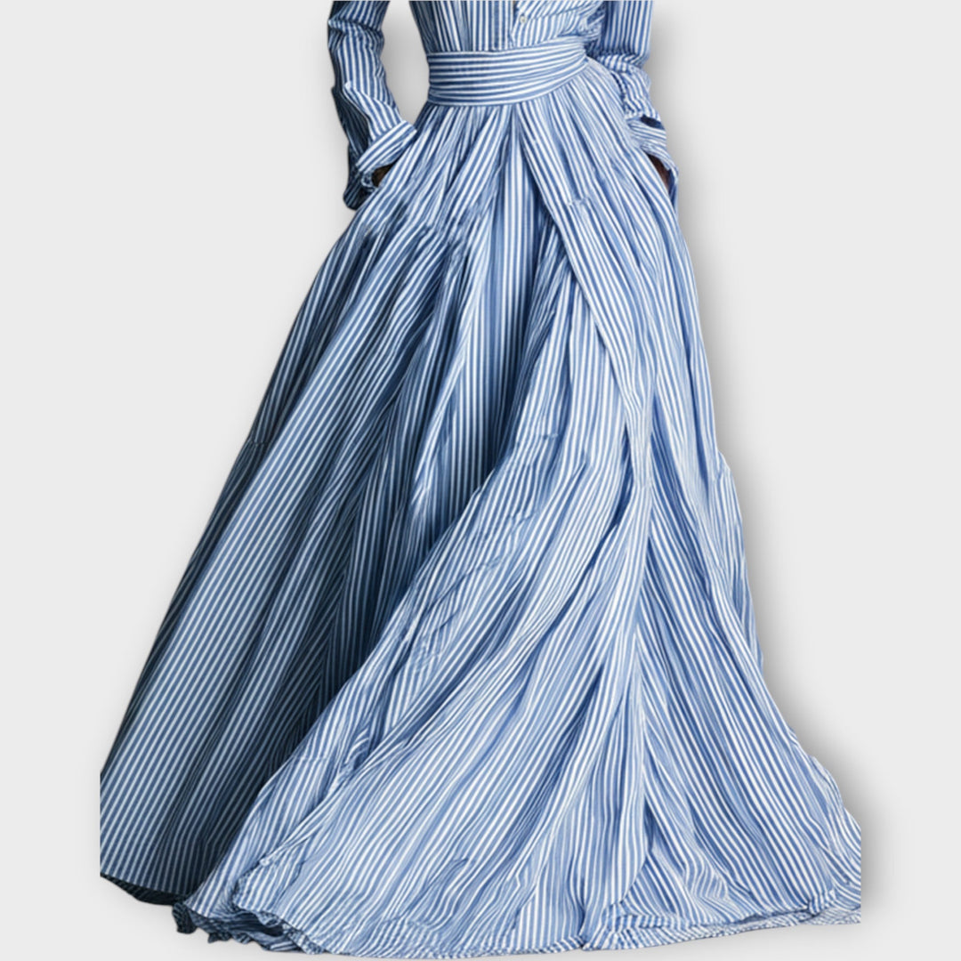 Abito Maxi Striped Button Elina
