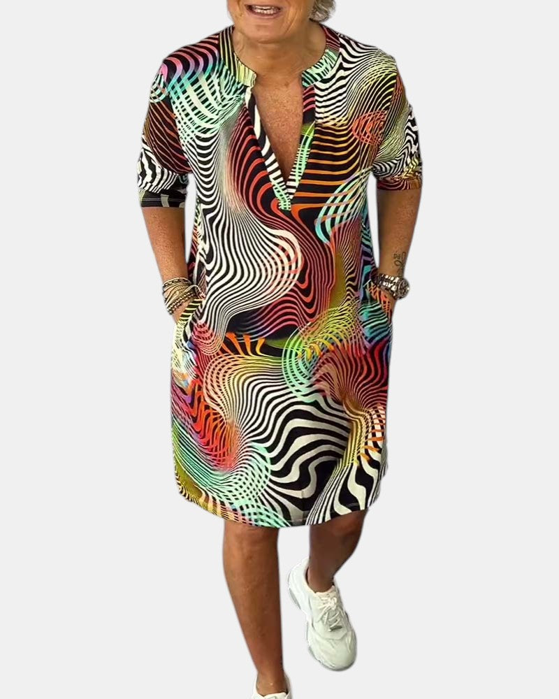 Jessica™ | Vestito Colorato con Scollatura a V