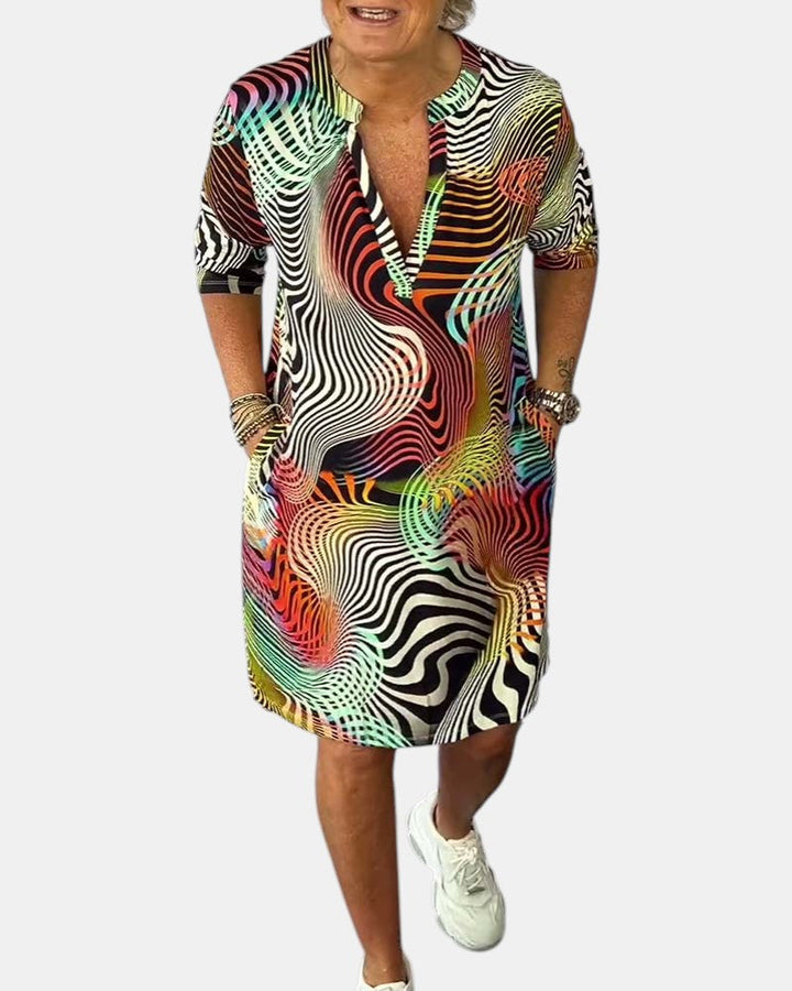 Jessica™ | Vestito Colorato con Scollatura a V