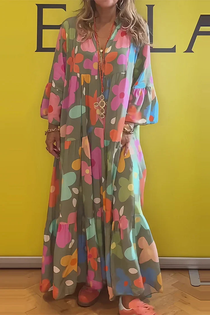 Sogno Florale | Abito Maxi Con Fit Relaxato